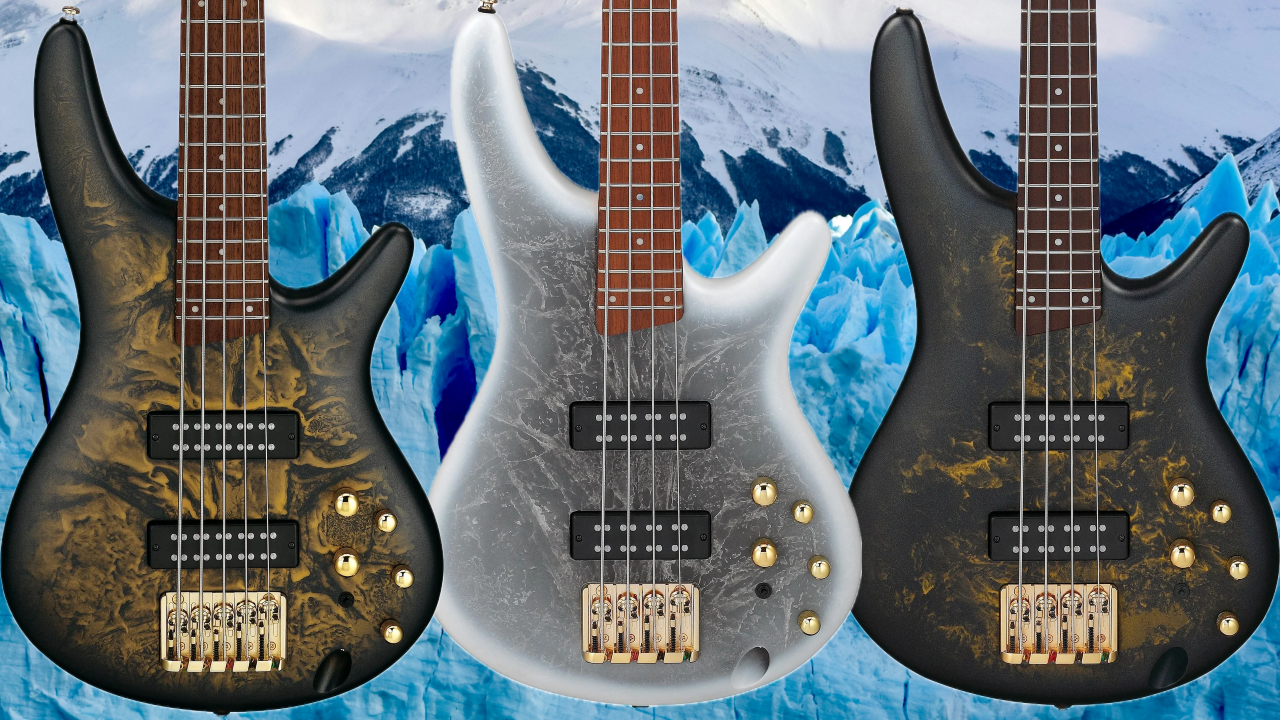 A group photo of the Ibanez SR Standard basses