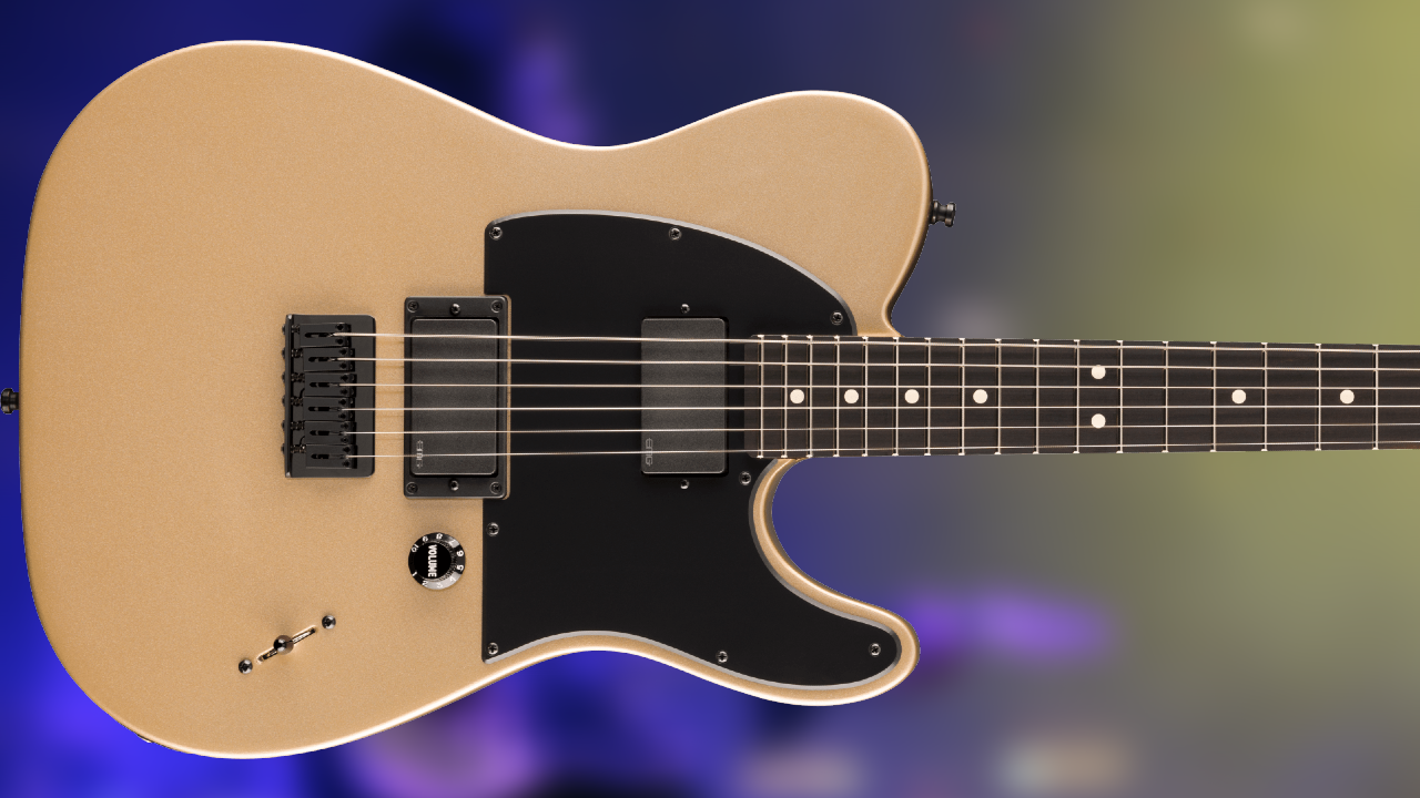 A photo of the Limited Edition Jim Root Telecaster in a Shoreline Gold finish